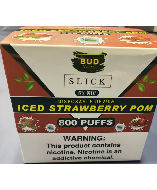 Bud Vape Slick [2 pack] - 1600 puffs - Iced Strawberry Pomegranate