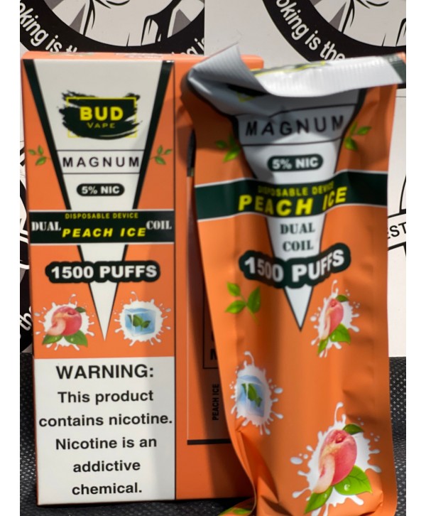 Bud Vape Magnum [Dual Coil] - 1500 Puffs - Peach Ice