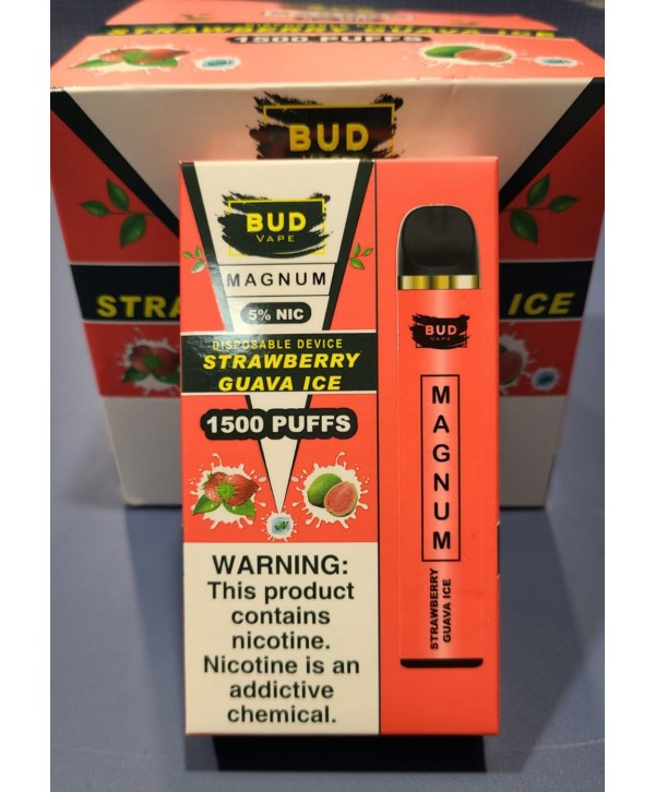 Bud Vape Magnum [Dual Coil] - 1500 Puffs - Strawberry Guava Ice