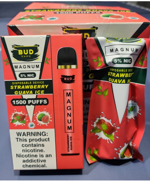 Bud Vape Magnum [Dual Coil] - 1500 Puffs - Strawberry Guava Ice