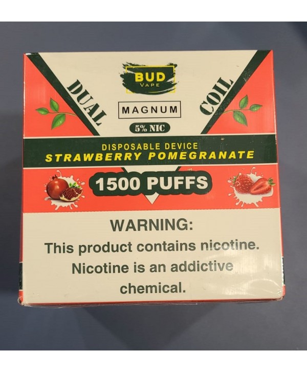 Bud Vape Magnum [Dual Coil] - 1500 Puffs - Strawberry Pomegranate