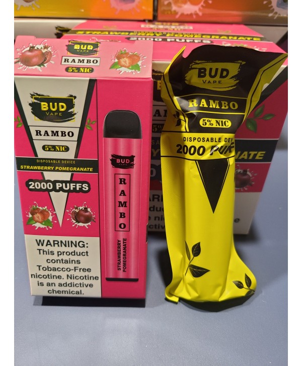 Bud Vape RAMBO Strawberry Pomegranate 2000 puffs