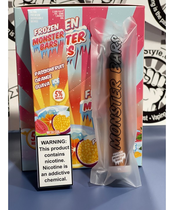 Monster Bars Disposable 2500 puffs - Passionfruit Orange Guava Ice