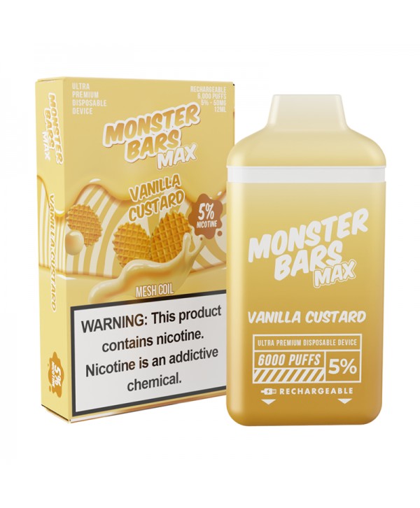 Monster Bars Max [6000 PUFFS] - Vanilla Custard